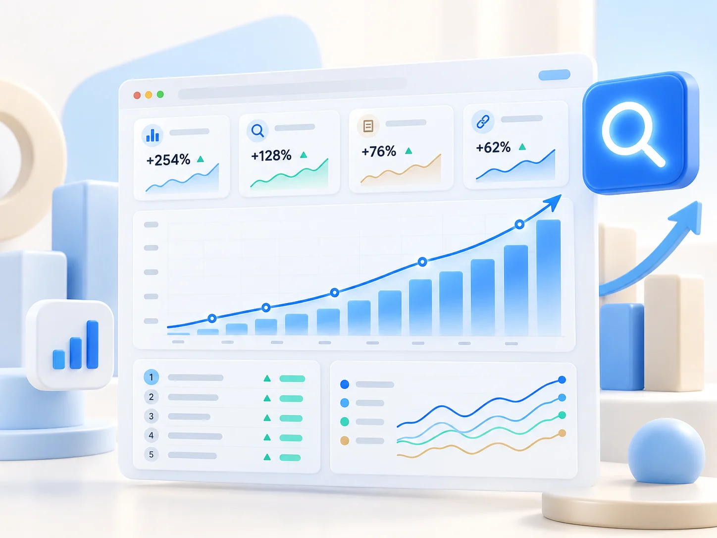 Pertumbuhan ranking dan trafik SEO MIVIM