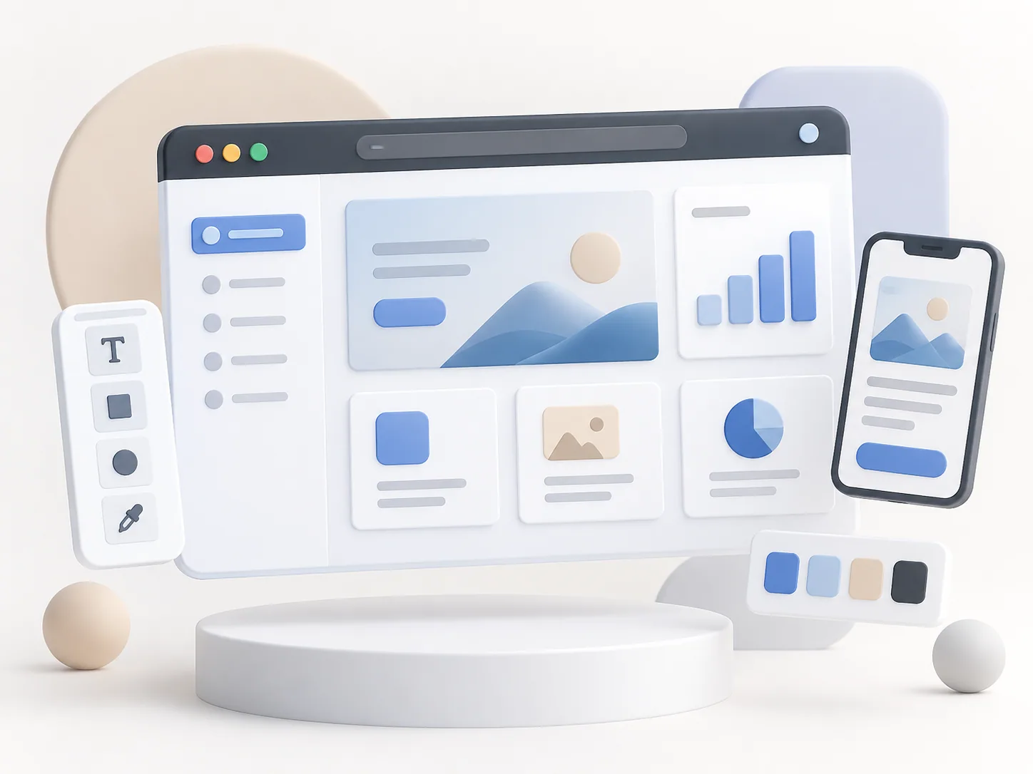 Ilustrasi layanan Web App dan Design